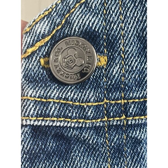 Vintage Mickey & Co Denim Overall Dress Sz L Flowers Disney - Picture 5 of 9